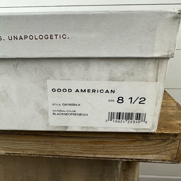 NIB Good American Ankle Black Stiletto Heeled Booties Style GA116SN-X Size 8.5 - Picture 7 of 7